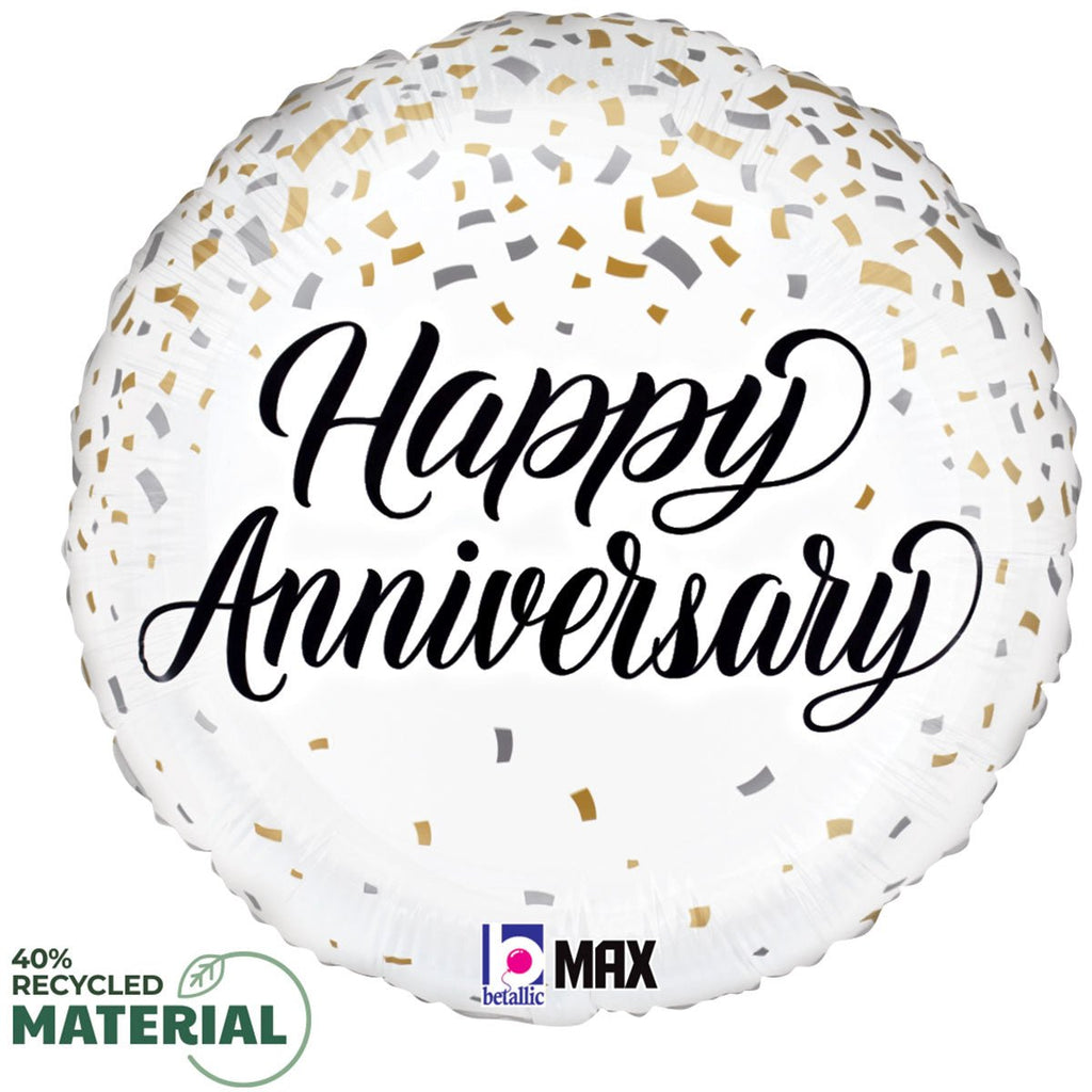18 inch ANNIVERSARY METALLIC CONFETTI