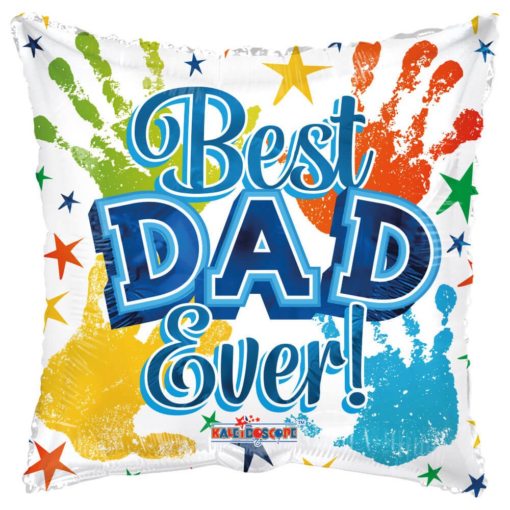 18 inch BEST DAD BABY HANDS HOLOGRAPHIC