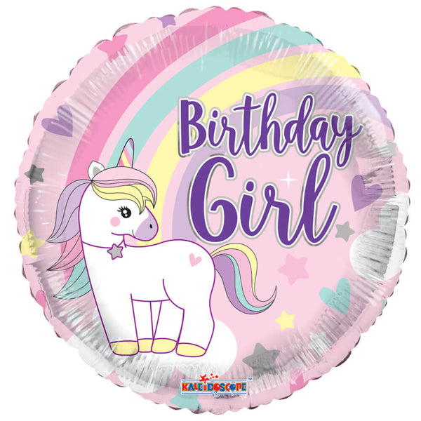 18 inch BIRTHDAY GIRL UNICORN - LA Balloons