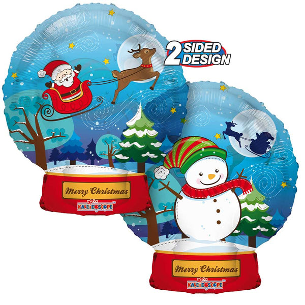 18 inch CHRISTMAS SNOWBALL CLEAR VIEW - LA Balloons