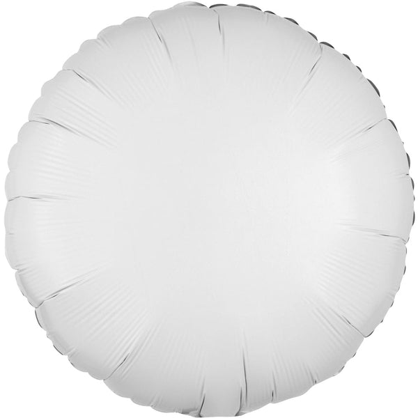 18 inch CIRCLE - METALLIC WHITE - LA Balloons