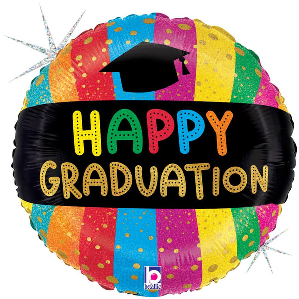 18 inch COLORFUL HAPPY GRADUATION - LA Balloons