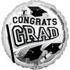 18 inch CONGRATS GRAD - SILVER - LA Balloons