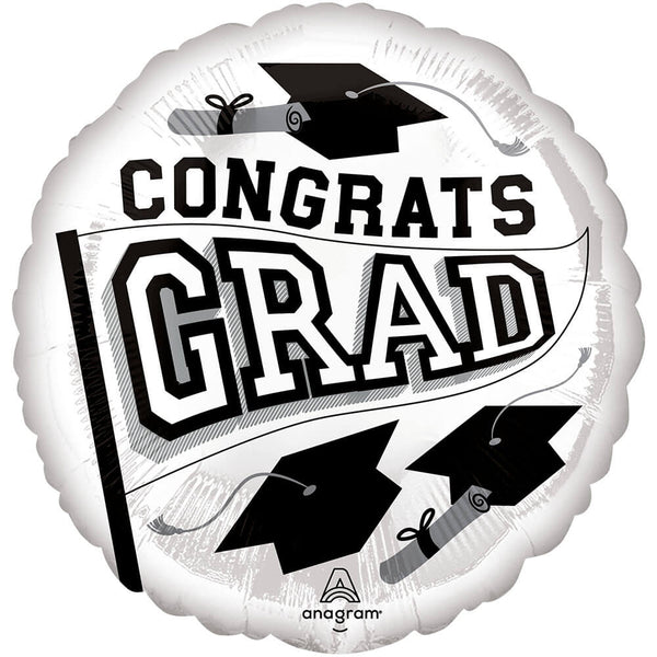 18 inch CONGRATS GRAD - WHITE - LA Balloons