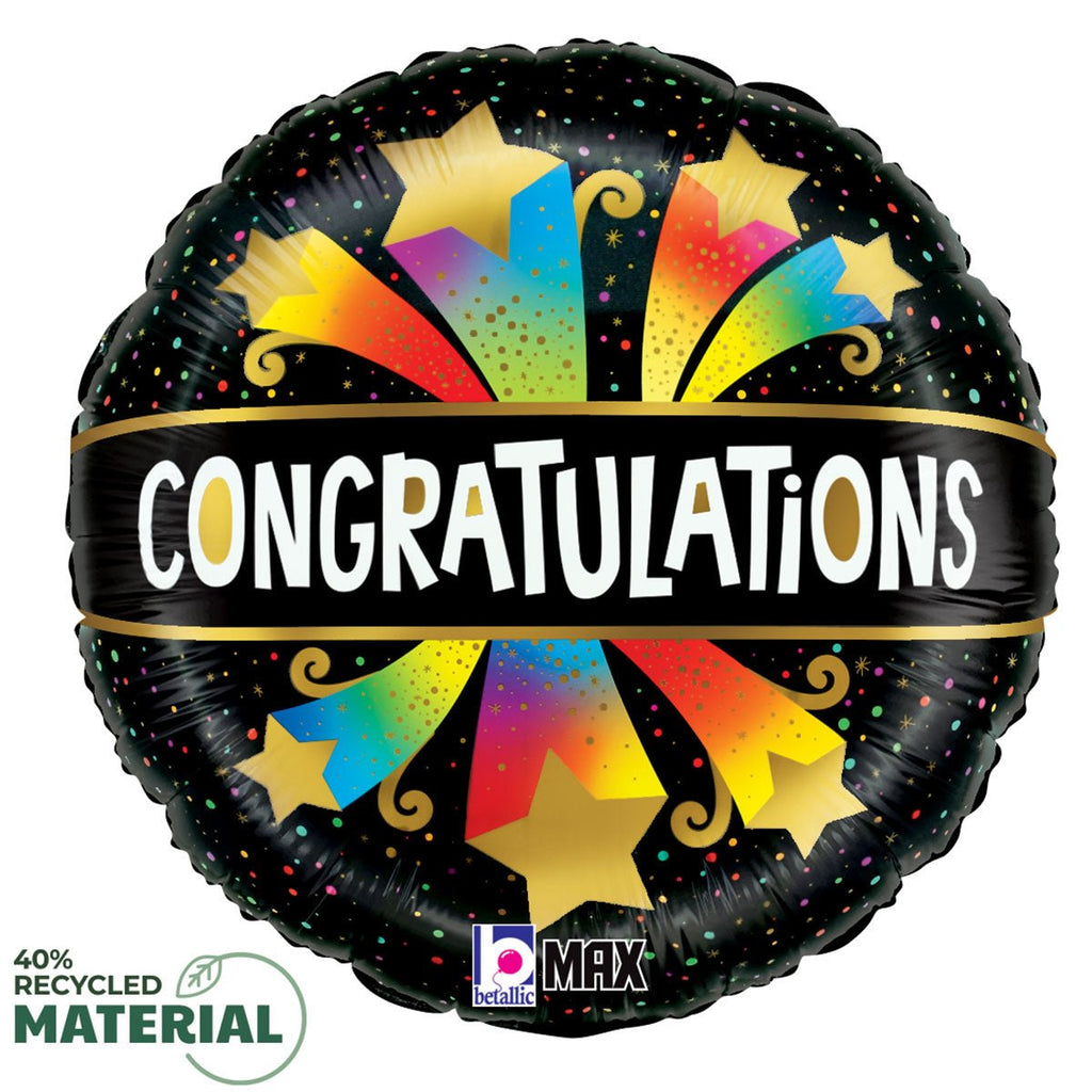 18 inch CONGRATULATIONS BURSTING STARS