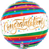 18 inch CONGRATULATIONS FUN STRIPES - LA Balloons