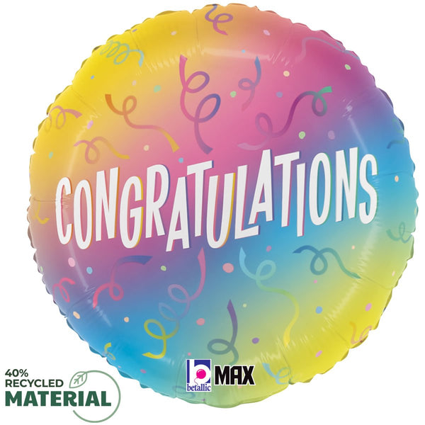 18 inch CONGRATULATIONS OMBRE - LA Balloons