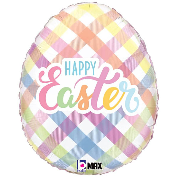 18 inch EASTER EGG PLAID - LA Balloons