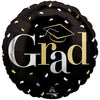 18 inch GRAD CAPS SILVER & GOLD - LA Balloons