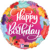 18 inch HAPPY BIRTHDAY BRIGHT FLOWERS - LA Balloons