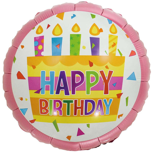 18 inch HAPPY BIRTHDAY CAKE - PINK - LA Balloons