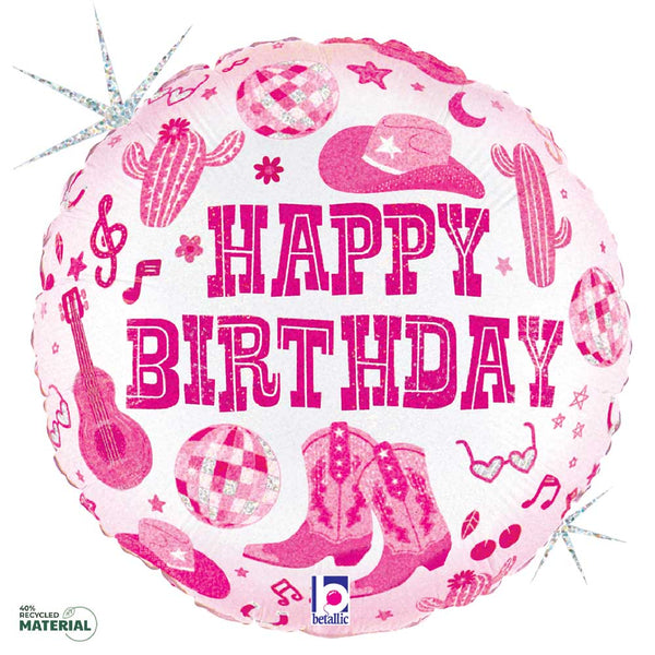 18 inch HAPPY BIRTHDAY DISCO COWGIRL - LA Balloons