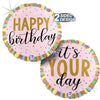 18 inch HAPPY BIRTHDAY PASTEL STRIPES - LA Balloons
