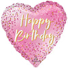 18 inch HAPPY BIRTHDAY PINK SPARKLE HEART - LA Balloons