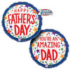 18 inch HAPPY FATHER'S DAY STARS - LA Balloons