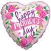 18 inch HAPPY MOTHER'S DAY ROSAS & BANNER HEART - LA Balloons