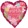 18 inch HAPPY VALENTINE'S DAY SENDING FLOWERS HEART - LA Balloons