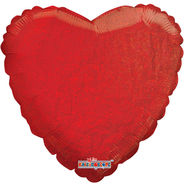 18 inch HEART - HOLOGRAPHIC RED - LA Balloons