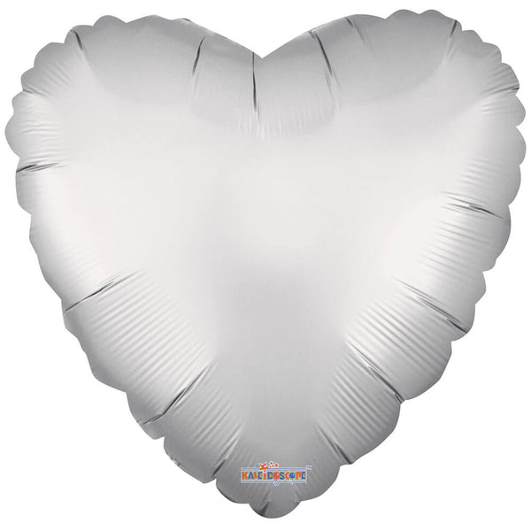 18 inch HEART - MATTE SILVER - LA Balloons