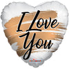 18 inch I LOVE YOU GOLD BRUSH MATTE HEART - LA Balloons