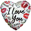 18 inch I LOVE YOU KISSES HOLOGRAPHIC HEART - LA Balloons