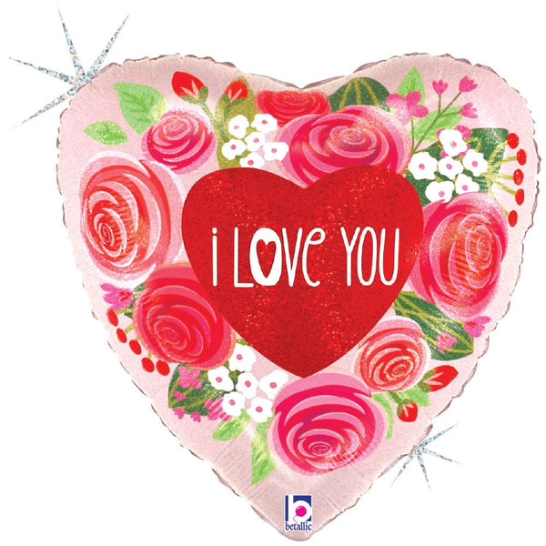 18 inch I LOVE YOU ROSES HEART - LA Balloons