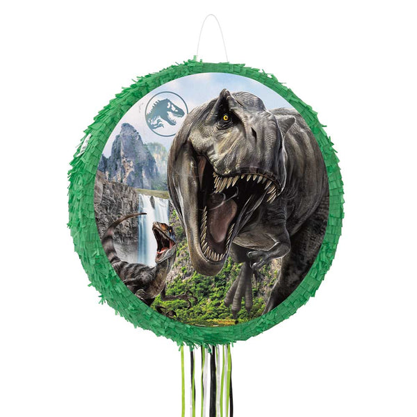 18 inch JURASSIC WORLD REBIRTH SHAPED DRUM PULL PINATA - LA Balloons