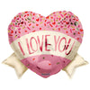 18 inch LOVE HEART WITH BANNER SPRINKLES SHAPE - LA Balloons