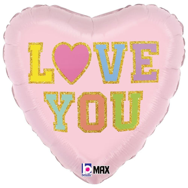 18 inch LOVE PATCH HEART - LA Balloons