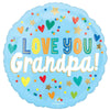 18 inch LOVE YOU GRANDPA HEARTS & STARS - LA Balloons