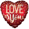 18 inch LOVE YOU RED MATTE HEART - LA Balloons