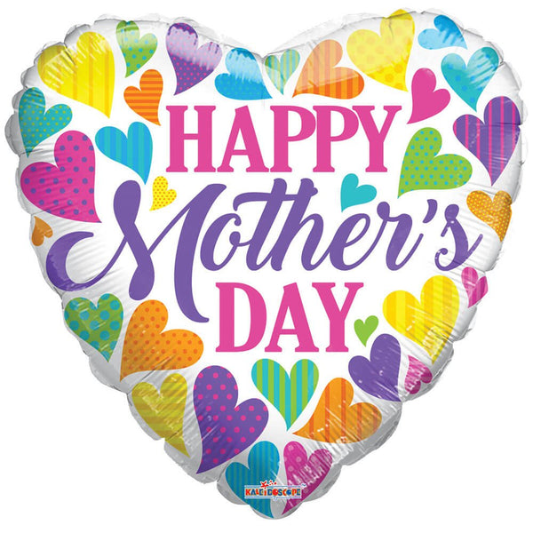 18 inch MOTHER'S DAY MULTICOLORED HEART - LA Balloons