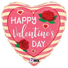 18 inch ROSE STRIPES VALENTINE - LA Balloons