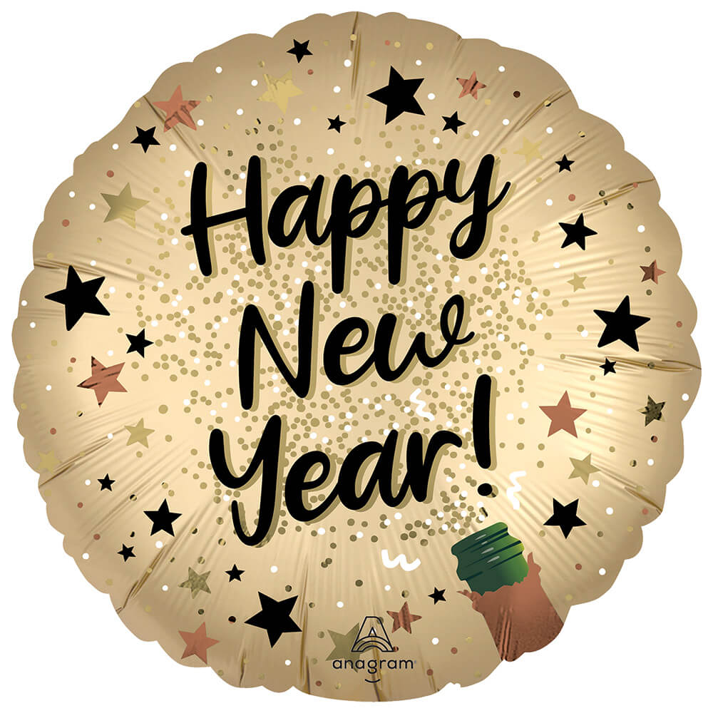 18 inch SATIN NEW YEARS NATURAL SPARKLE