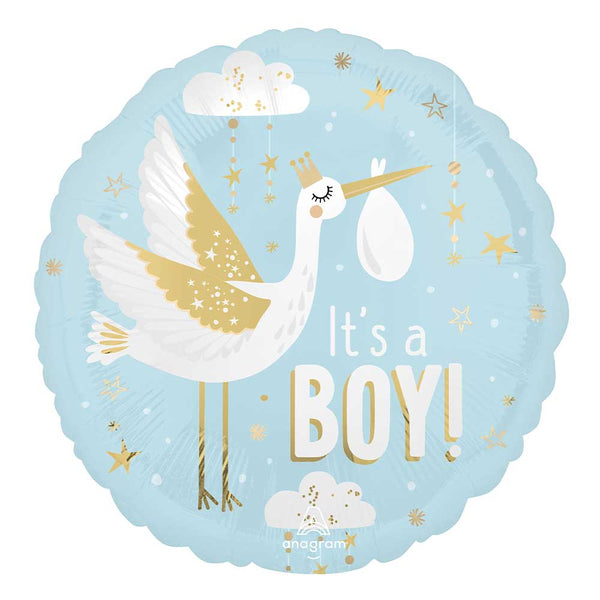 18 inch SATIN SPECIAL DELIVERY BABY BOY - LA Balloons