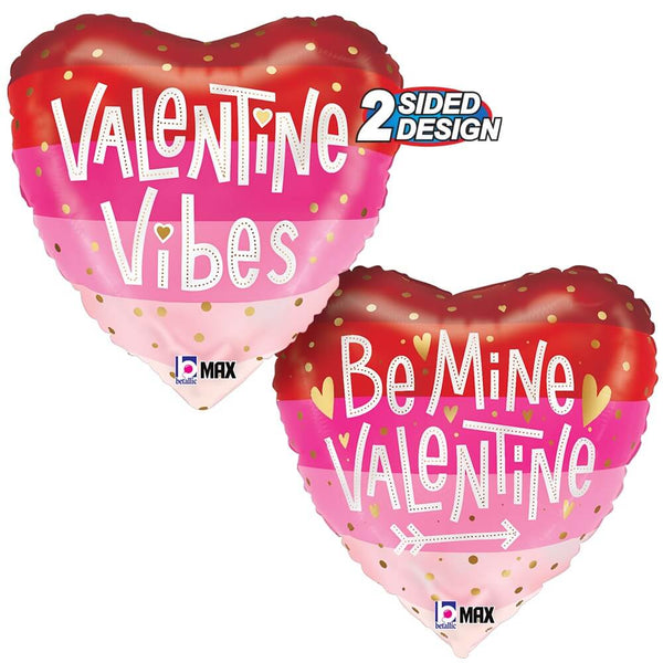 18 inch SATIN STRIPES BE MINE VALENTINE - LA Balloons