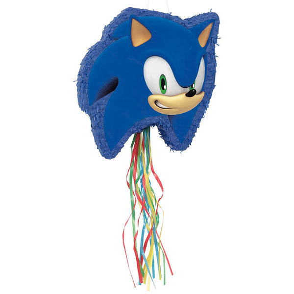 18 inch SONIC THE HEDGEHOG SHAPED DRUM PULL PINATA - LA Balloons