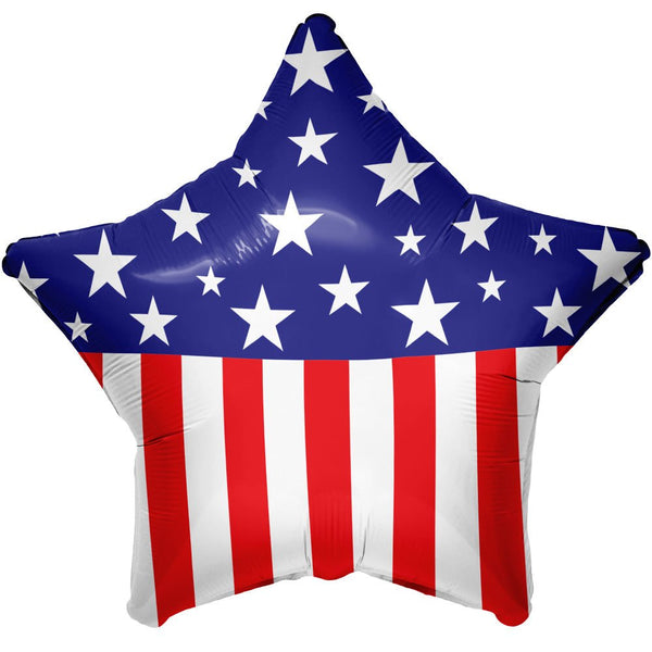18 inch STARS AND STRIPES STAR - LA Balloons