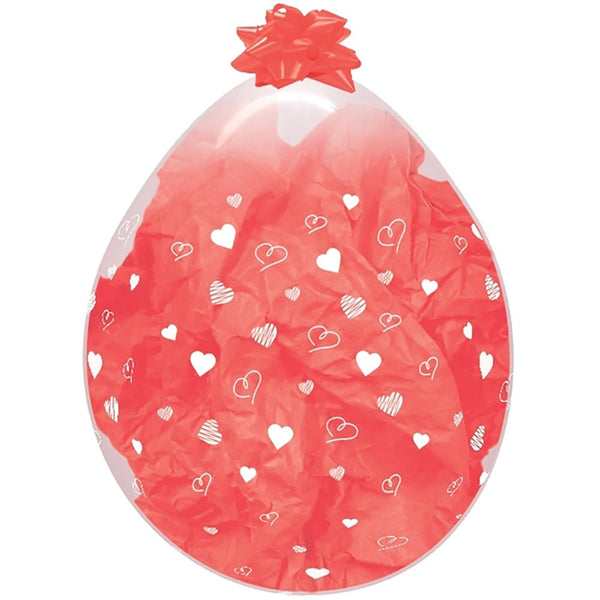 18 inch STUFFING INFINITY HEARTS - CRYSTAL CLEAR - LA Balloons