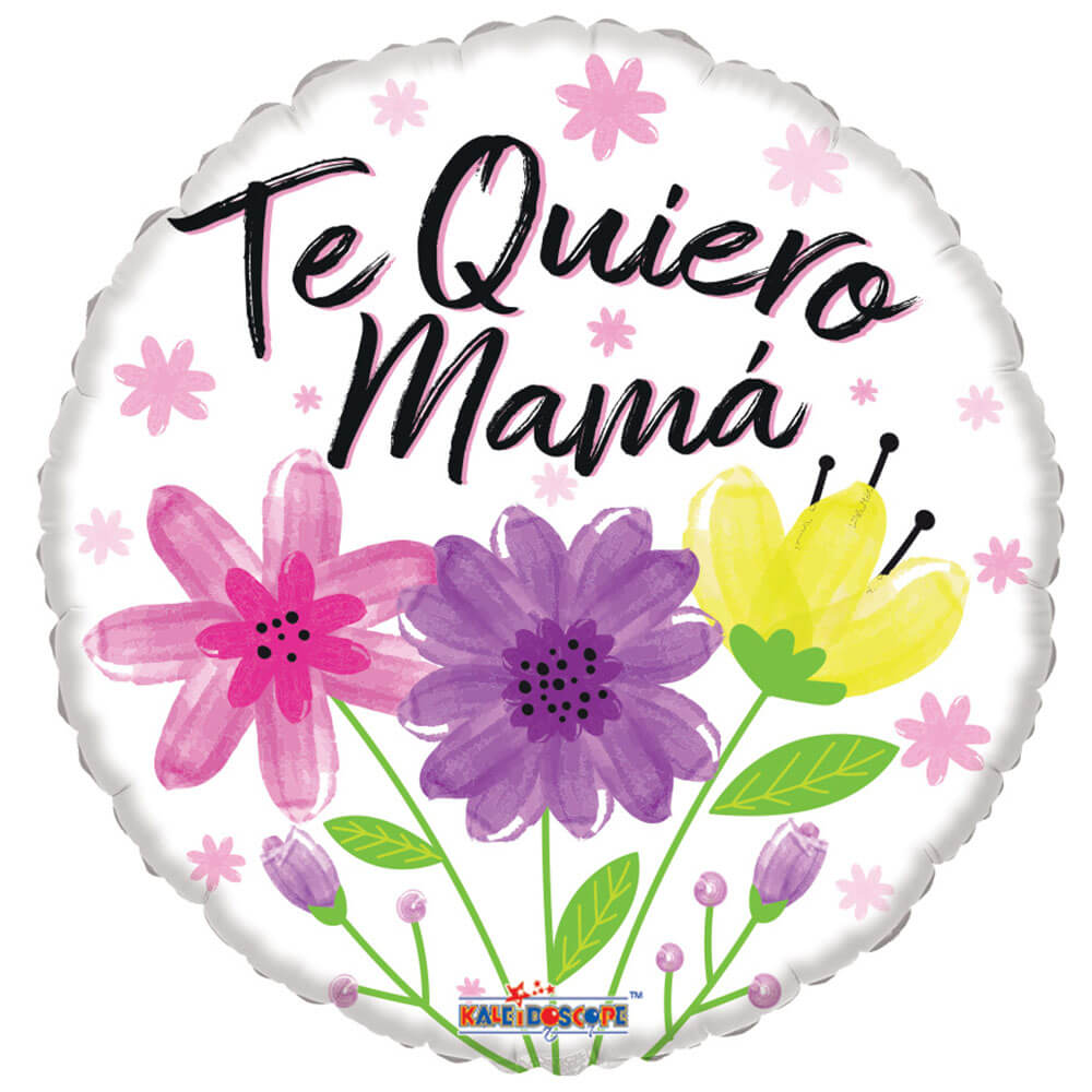 18 inch TE QUIERO MAMÁ TRES FLORES