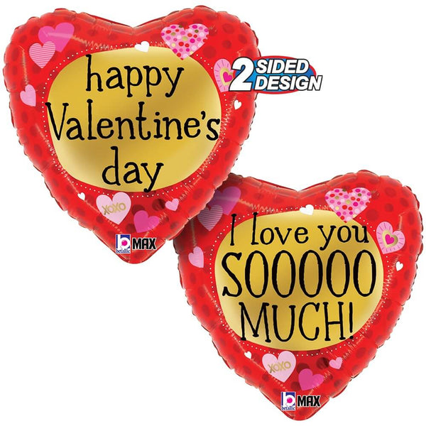18 inch VALENTINE PATTERN HEARTS - LA Balloons