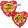 18 inch VALENTINE PATTERN HEARTS - LA Balloons