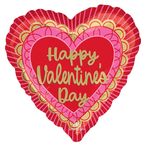 18 inch VALENTINE SCALLOPED SWEETHEARTS - LA Balloons