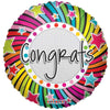 Kaleidoscope 18 inch CONGRATS SPIRAL Foil Balloon 19235-18F-K-U