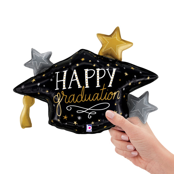 14 inch SATIN METALLIC GRAD HAT (AIR-FILL ONLY)