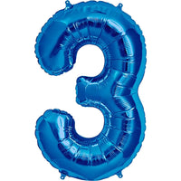 Kaleidoscope 34 inch NUMBER 3 - KALEIDOSCOPE - ROYAL BLUE Foil Balloon 19665-34S-K-P