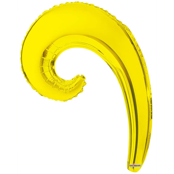 Kaleidoscope 14 inch KURLY WAVE - YELLOW Foil Balloon 19997-DCF-K-U