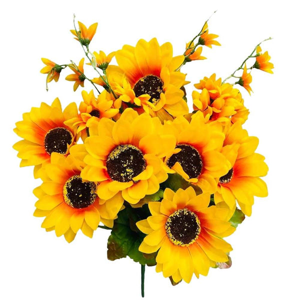 20 inch SUN FLOWER BUSH - ORANGE YELLOW - LA Balloons