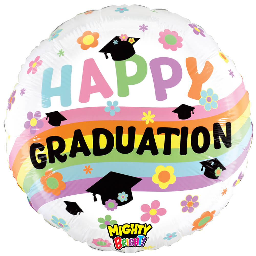 21 inch HAPPY GRADUATION PASTEL RAINBOW