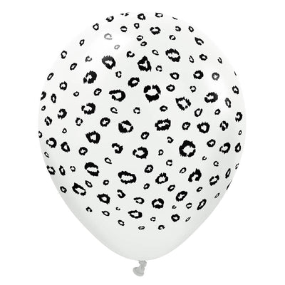 Kalisan 12 inch KALISAN SAFARI LEOPARD - WHITE Latex Balloons